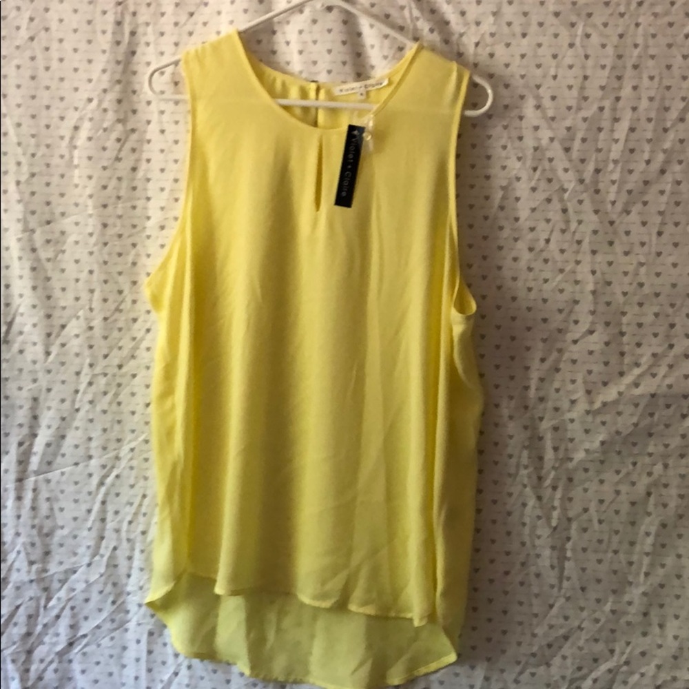 Yellow high low blouse